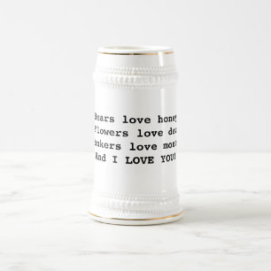Bears love honey beer stein