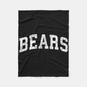 Bears Mascot Vintage Athletic Sports Name Design Fleece Blanket