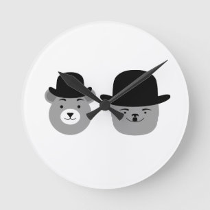 Bears of the Desert Round Clock