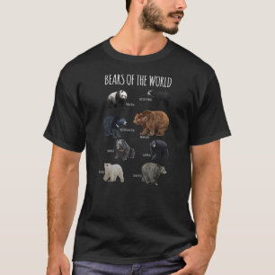 Bears of the World Panda Polar Grizzly Black Cute T-Shirt