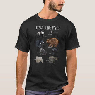 Bears of the World Panda Polar Grizzly Black Cute  T-Shirt