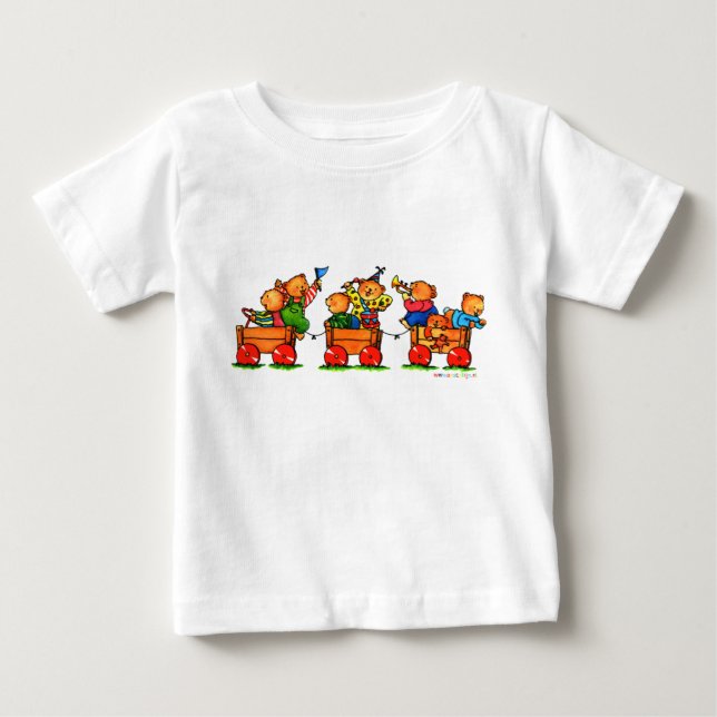 Bears on a Train Baby Shirt (Front)