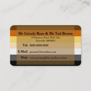 Bears on Bear Flag Gay Grooms Contact Card