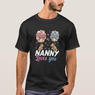 Bears Pink Or Blue Nanny Loves You Gender Reveal T-Shirt