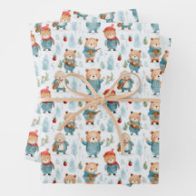 Bears Plaid Rustic Winter Christmas Pattern