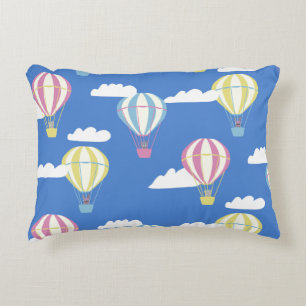 Bears & Rabbit Hot Air Balloon Day Out Accent Pillow
