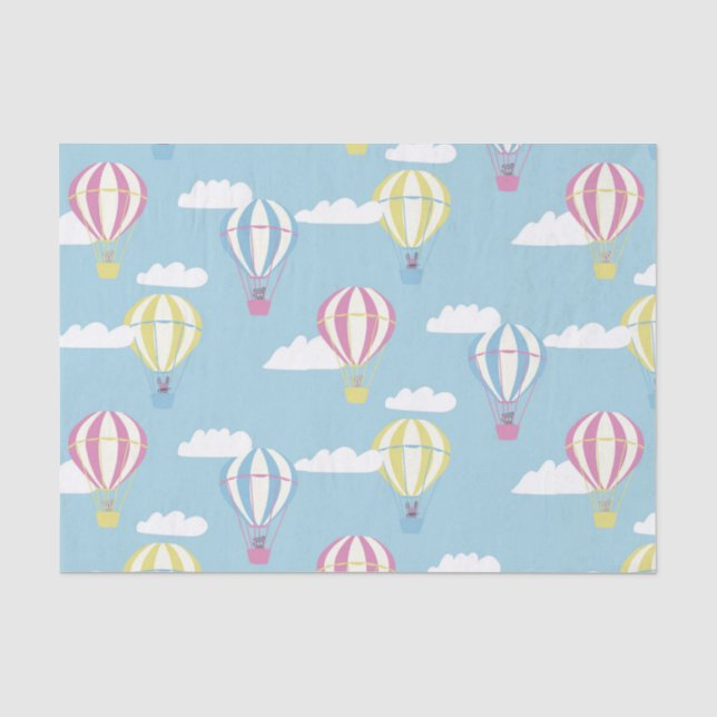 Bears & Rabbit Hot Air Balloon Day Out Tissue Paper (Front)