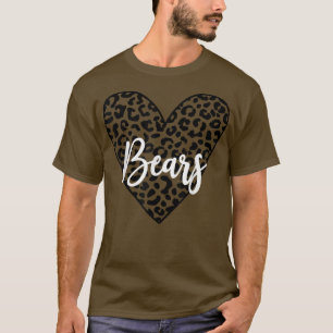 Bears School Spirit Mascot Leopard Heart Game Day T-Shirt