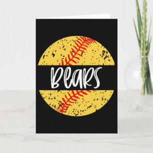 Bears Softll Team Mascot School Spirit Game Day Card