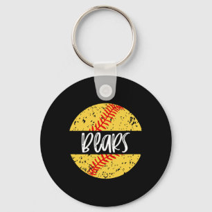 Bears Softll Team Mascot School Spirit Game Day Keychain