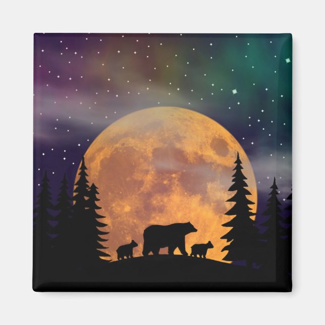 Bears stroll - Silhouette Magnet (Front)