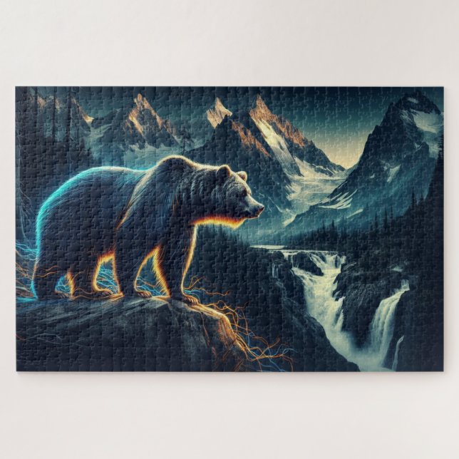 Bear's Summit, Grizzly Bear, Mountain Range  Jigsaw Puzzle (Horizontal)