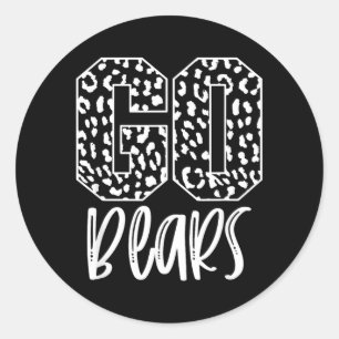 Bears Team Mascot School Spirit Game Night Leopard Classic Round Sticker