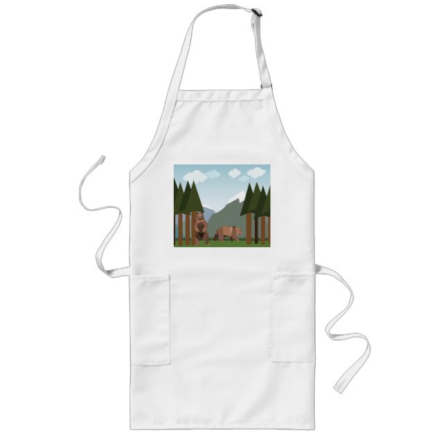 Bears wake up from winter sleep long apron (Front)