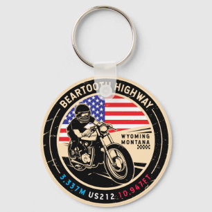 Beartooth Highway All American Roads Motorcycle  Keychain
