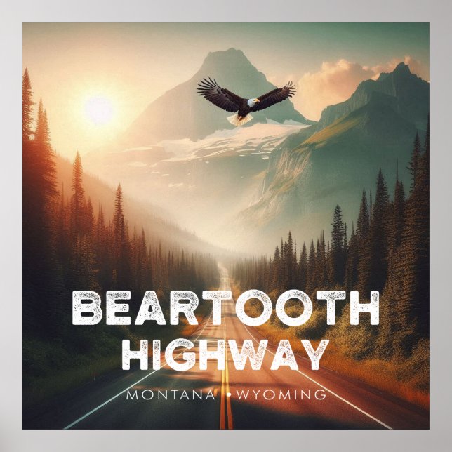Beartooth Highway Montana Wyoming Eagle Poster (Front)
