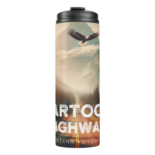 Beartooth Highway Montana Wyoming Eagle Thermal Tumbler (Front)