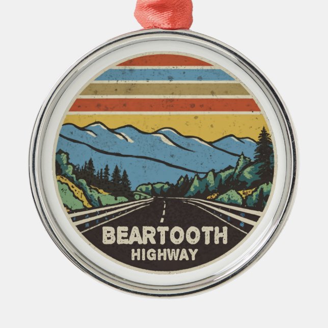 Beartooth Highway Montana Wyoming Mountains Metal Ornament (Front)