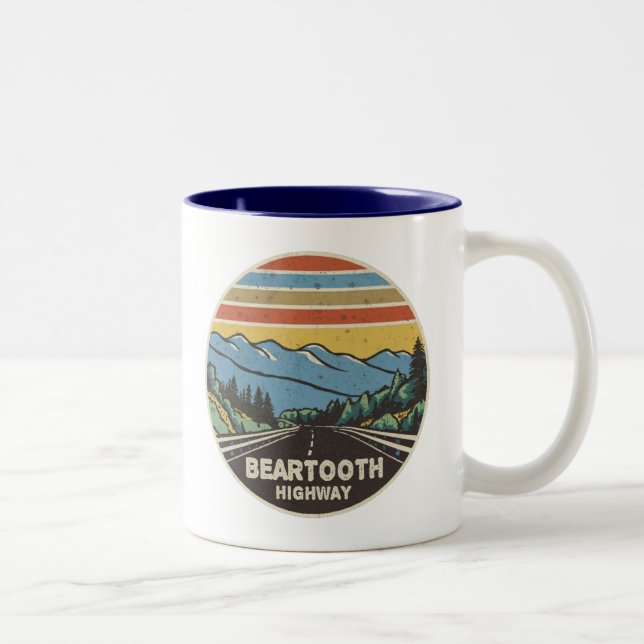 Beartooth Highway Montana Wyoming Mountains Two-Tone Coffee Mug (Right)