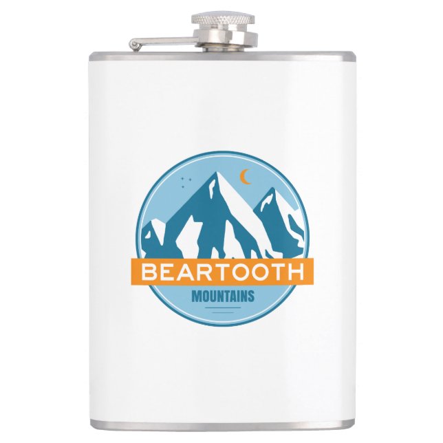 Beartooth Mountains Montana Wyoming Hip Flask (Front)