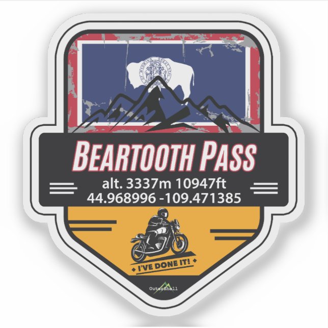 Beartooth Pass US 212 Motorcycle 01 Sticker (Devant)