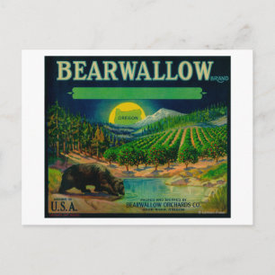 Bearwallow Apple Crate LabelHood River, OR Postcard