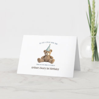 Beary 1er carte de remerciements d'anniversaire
