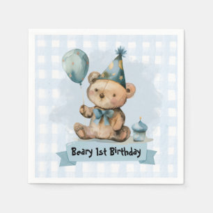 Beary 1st Birthday Party Napkins