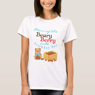 Beary Berry Cute Cub's Strawberries Mom Birthday T-Shirt