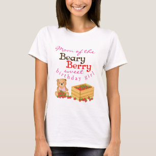Beary Berry Sweet Cub's Strawberries Mom Birthday T-Shirt