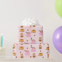Beary Berry Sweet Pink Strawberry Cub Girly