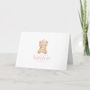 beary brave childhood cancer sick kids custom card