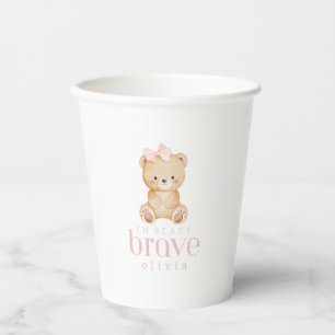 beary brave childhood cancer sick kids custom name paper cups
