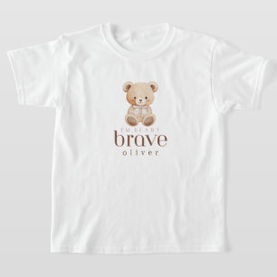 beary brave childhood cancer sick kids custom name T-Shirt