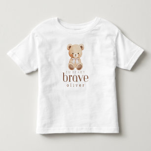 beary brave childhood cancer sick kids custom name toddler t-shirt