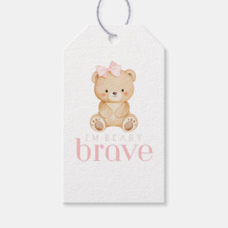 beary brave childhood cancer sick kids cute gift tags