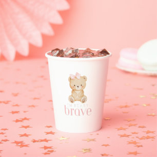 beary brave childhood cancer sick kids cute paper cups
