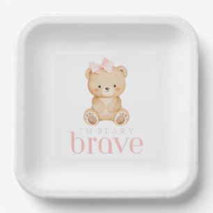 beary brave childhood cancer sick kids cute paper plate
