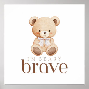 beary brave childhood cancer sick kids cute sign