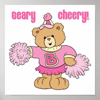 Beary Cheery Cheerleading Bear Poster