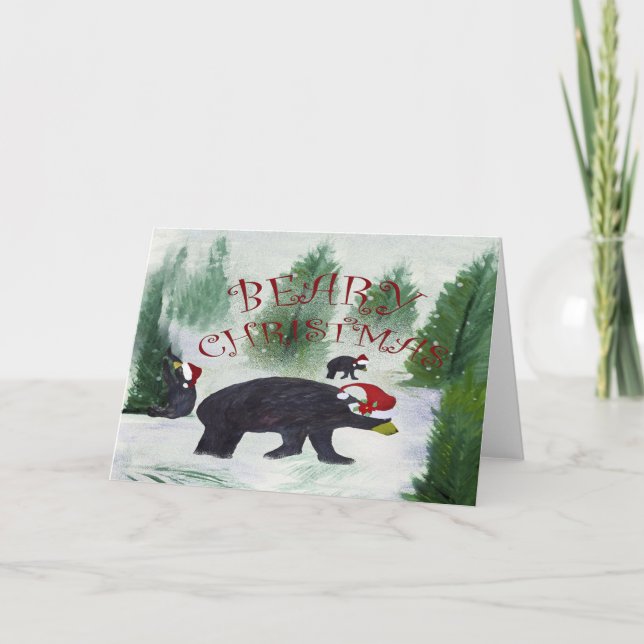Beary Chrismas ours Cartes de voeux de vacances. (Devant)