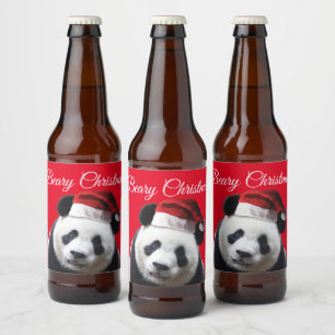 Beary Christmas Beer Bottle Label