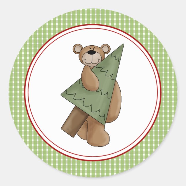 Beary Christmas Envelope Seals Stickers (Front)
