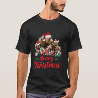 Beary Christmas Mama Bear Cute Santa Cubs Christma T-Shirt