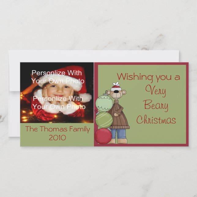Beary Christmas Photo Card (Front)