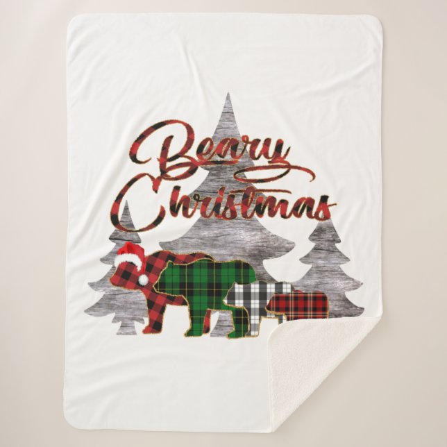Beary Christmas Sherpa Blanket (Front)