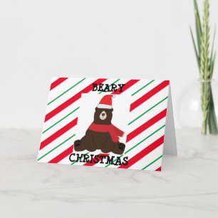 Beary Christmas stripe Card