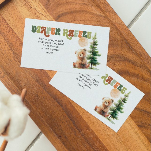 Beary Cute Woodland Baby shower Déchets Carte Raff (Beary Cute Woodland Baby Shower)