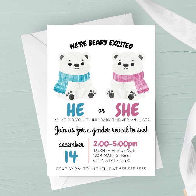 Beary Excitée Genre Reveale Invitation (Créateur téléchargé)