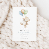 Beary First Balloon Boy 1st Birthday Teddy Bear